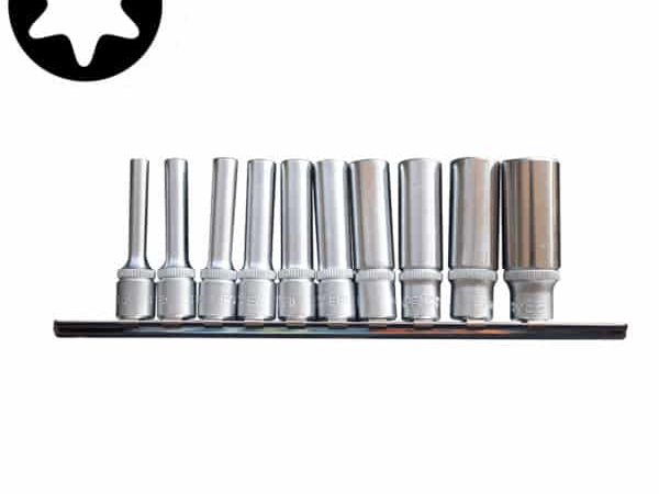 10PC 1/4"DR. STAR DEEP SOCKET SET E4-E16 (50MML)