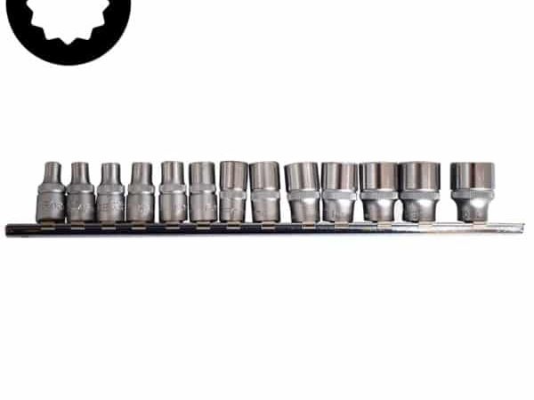 13PC 1/4"DR. SOCKET REEL SET 12PT 4-14MM