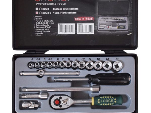 20PC 1/4"DR. 12PT. SOCKET SET (4-14MM)
