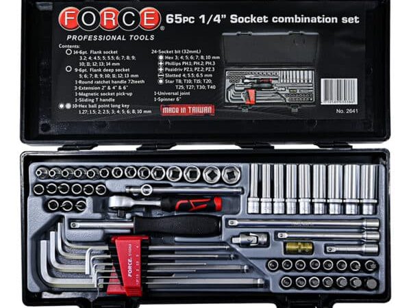 65PC 1/4"DR. 6PT FLANK SOCKET COMBINATION SET 3.2-14MM
