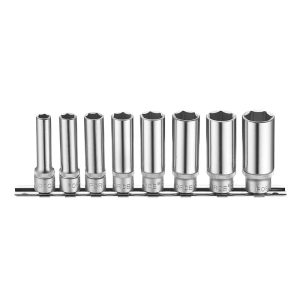 8PC 3/8″DR. 6PT FLANK DEEP SOCKET SET 8-19MM (63MML)