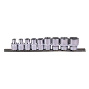 9PC 3/8″DR. 6PT. FLANK SOCKET SET (SAE) 1/4″-3/4″
