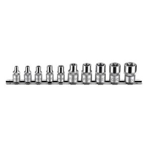 10PC STAR SOCKET SET 1/4″DR.(E4-E8) 3/8″DR.(E10-E18)