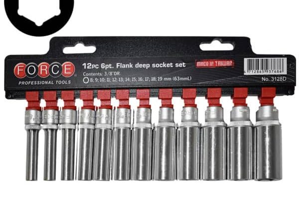 12PC 3/8"DR. 6PT FLANK DEEP SOCKET SET 8-19MM (63MML)