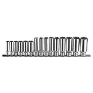 15PC SURFACE DEEP SOCKET SET 1/4″DR. 8-13MM (50MML) 3/8″DR. 8-19MM (63MML)