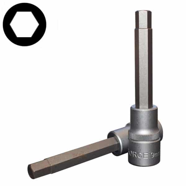 1/2"DR. HEX SOCKET BIT 9MM 100MML