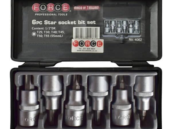 6PC 1/2"DR. STAR SOCKET BIT SET (T25-T55) (55MML)