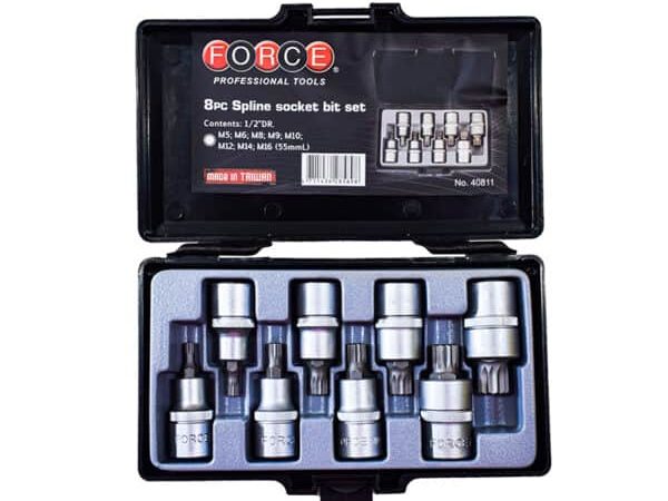 8PC 1/2"DR. SPLINE SOCKET BIT SET (M5-M16) (55MML)