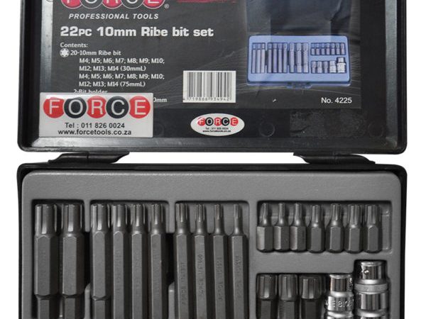 22PC 10MM RIBE BIT SET 3/8" & 1/2"DR M4-M14