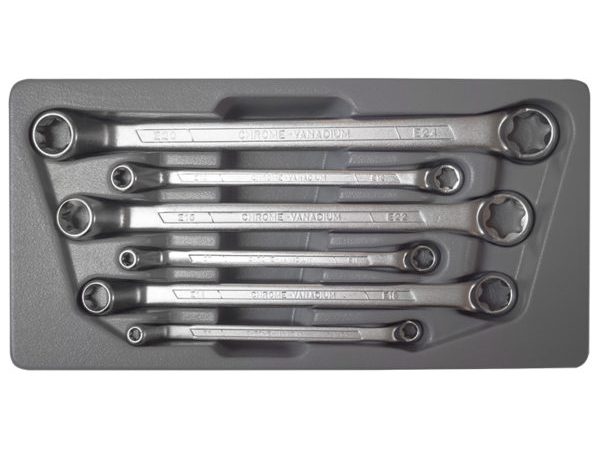 6PC 75' OFFSET STAR WRENCH SET (E6XE8-E20XE24)