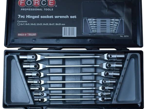 7PC HINGED SOCKET WRENCH SET (6-19MM)