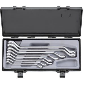 8PC 45′ OFFSET RING WRENCH SET (1/4″X5X16″-7/8″X15/16″)