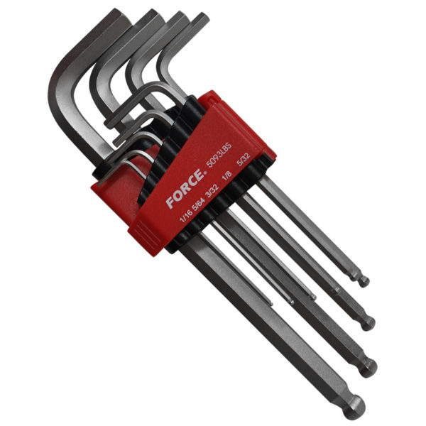 9PC LONG HEX BALL POINT KEY SET (SAE) 1/16"-3/8"