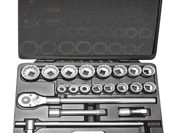 20PCs 3/4"dr 12PT Socket Set 7/8"-2"