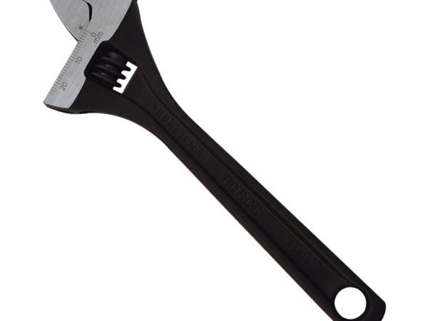 ADJUSTABLE GAUGED WRENCH RUBBER HANDLE 6"/20MM OPEN