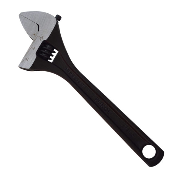 ADJUSTABLE GAUGED WRENCH RUBBER HANDLE 6"/20MM OPEN