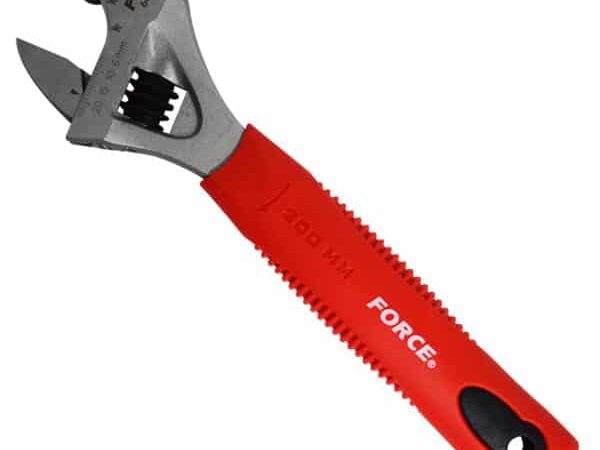 RATCHET-FUNCTION ADJ WRENCH RUBBER HANDLE 8"