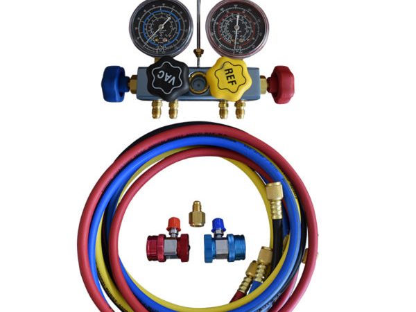 Aluminum 4-way R134a Auto A/C Manifold 80mm