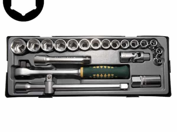 21PCs 1/2"dr Flank Socket Set 8-26