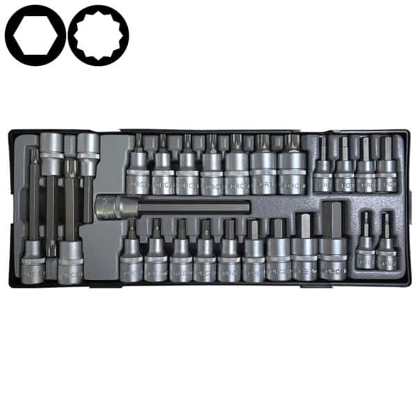 27PCs 1/2" & 3/8"dr Socket Bit Set
