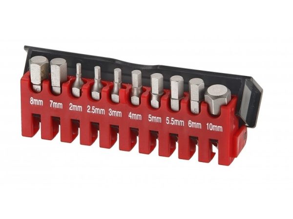 10PC 1/4" HEX BIT SET 2-10MM 25MML