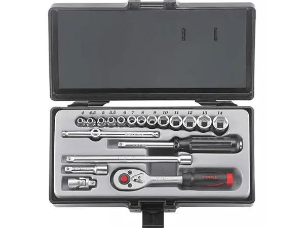 19PC 1/4"DR. 6PT SOCKET SET 4-14MM