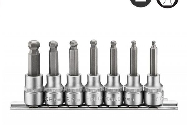 7PC 3/8"DR. HEX BALL POINT SOCKET BIT SET (3-10MM) (62MML)
