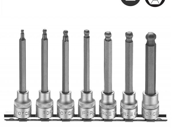 7PC 3/8"DR. HEX BALL POINT LONG SOCKET BIT SET (3-10MM) (100MML)