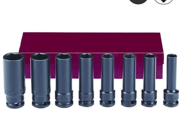 8PC 3/8"DR. 6PT. FLANK DEEP IMPACT SOCKET SET (8-19MM) (63MML)