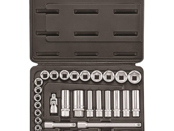 30PC 3/8"DR. 6PT. FLANK SOCKET COMBINATION SET (6-24MM)