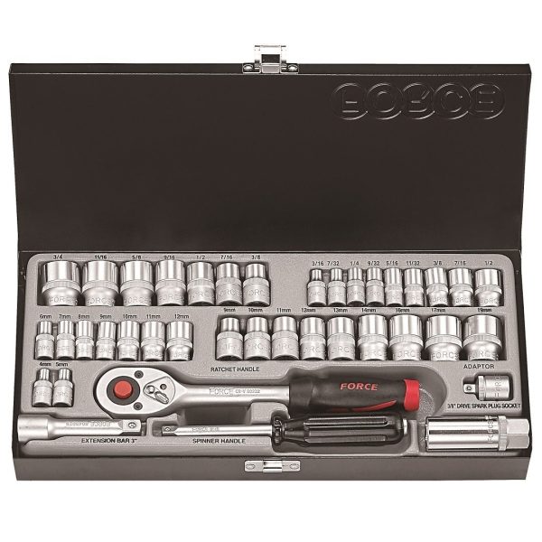 39PC 1/4" & 3/8" 12PT SOCKET COMBINATION SET (4-12MM) (3/16"-1/2")