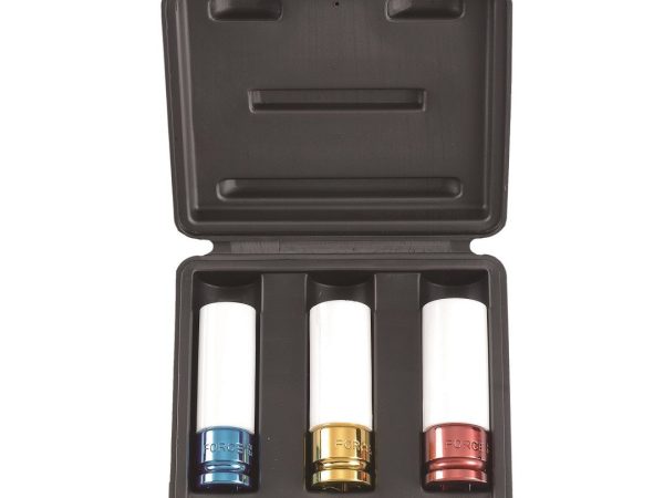 3PC 1/2"DR. Wheel Nut 6PT. FLANK DEEP IMPACT SOCKET SET (17-21MM) (85MML)