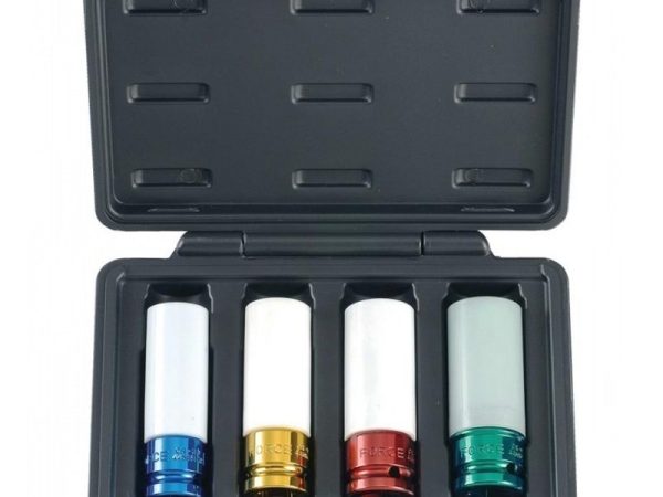 4PC 1/2"DR. Wheel Nut 6PT. FLANK DEEP IMPACT SOCKET SET (17-22MM) (85MML)