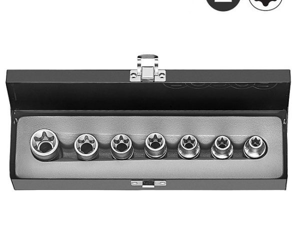 7PC 1/2"DR. STAR SOCKET SET (E10-E24)