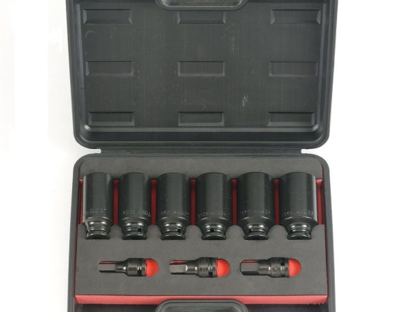 9PC 1/2"DR. IMP. 12PT. DEEP SOCKET & HEX IMP. SOCKET BIT SET (27-36MM 85MML) (14-19MM 60MML)