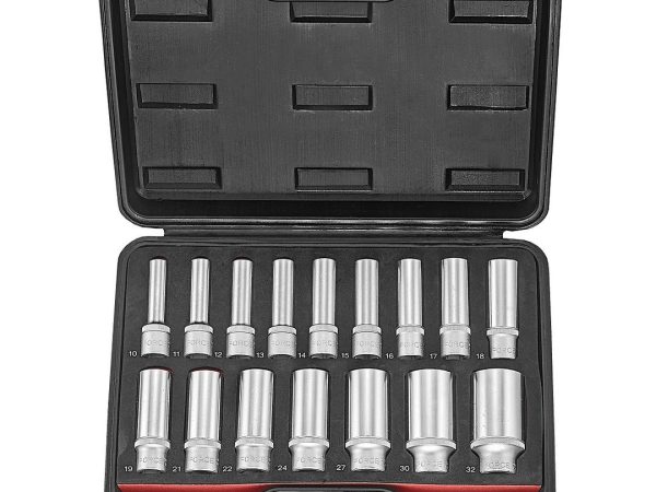 16PC 1/2"DR. 6PT. DEEP SOCKET SET 10-32MM 77MML