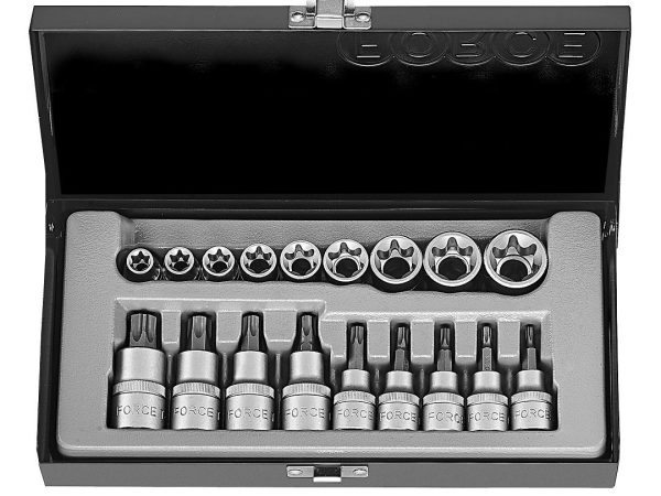 18PC 3/8" & 1/2" DR. STAR SOCKET SET (E10-E24) (T20-T60)