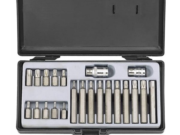 22PC 10MM STAR TAMPERPROOF BIT SET 3/8"DR T10H-T55H