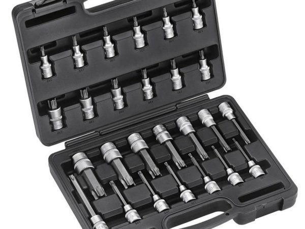 26PC 1/2"DR. STAR SOCKET BIT SET (T20-T70)55MML (T20-100)100MML (T60)140MML