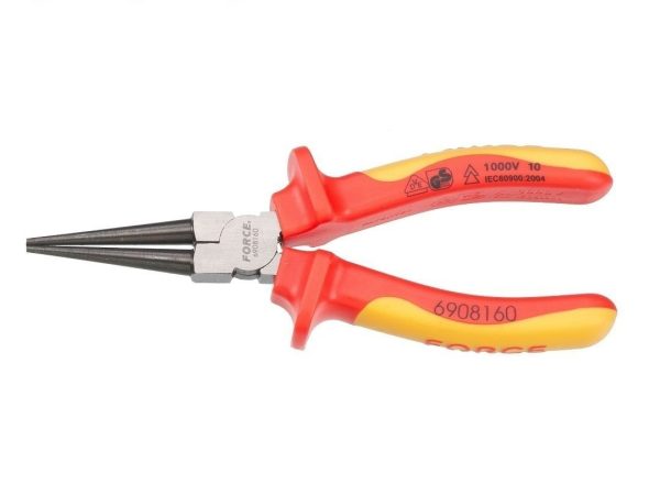 INSULATED LONG ROUND NOSE PLIERS 160-6"