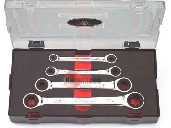 4PC FLAT RATCHET STAR WRENCH SET (E6XE8-E20XE24)