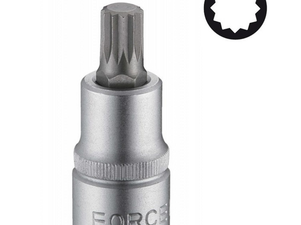 FORCE 3/8"DR. SPLINE SOCKET BIT M10 50MML
