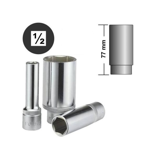 FORCE 1/2" 6pt. Flank Deep Socket 6