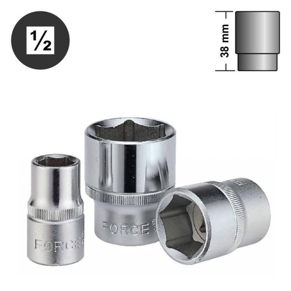 FORCE 1/2"dr 6PT Socket 1/4" 38mml
