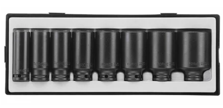 8PC 1/2"DR. 12PT. DEEP IMPACT SOCKET SET (19-41MM) (85MML)