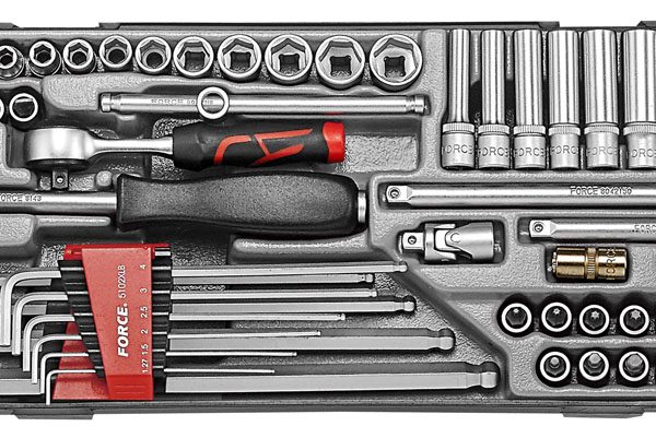 65PCs 1/4" 6pt. Flank Socket Set