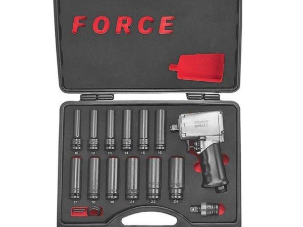 FORCE 18PC 1/2"DR. 6PT. FLANK DEEP IMPACT SOCKET & WRENCH SET