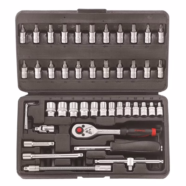46PC 1/4"DR. 12PT SOCKET COMBINATION SET 4-14MM