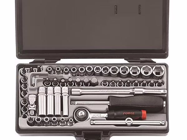 FORCE 57PC 1/4"DR. 6PT FLANK & STAR SOCKET COMBINATION SET 4-14MM