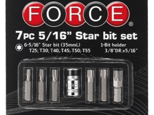 FORCE 7PC 5/16" STAR BIT SET T25-T55